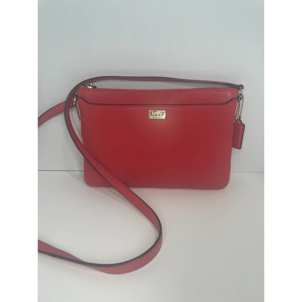 Coach Adjustable Strap Crossbody Purse Pebbled Leather - Picture 2 of 13